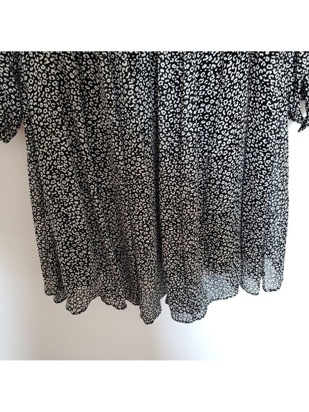 ANTHROPOLOGIE MAEVE 'CAROLYN' DRESS MINI LEOPARD PRINT BLK WHT WOMENS (XS) - Picture 10 of 15